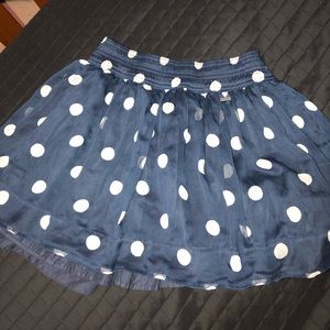 hollister blue polka dot skirt